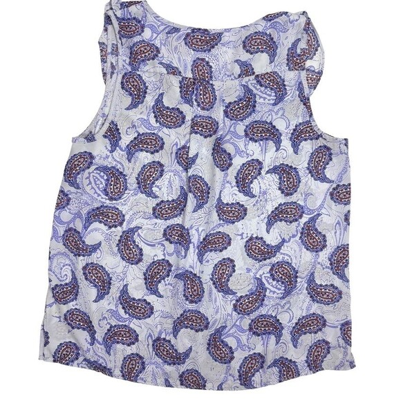 Skies Are Blue Paisley Ruffle Boho Career Airy Career Office Tank Blouse L - Picture 6 of 11